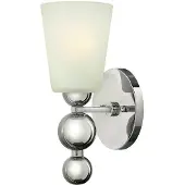 HINKLEY Applique de salle de bain Zelda, nickel poli et blanc, 1xE27x60W, métal, dimensions : 29,8 x 14 x 14,6 cm, IP20,