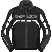 Spidi Rapid H2Out blouson de cuir moto étanche, noir/blanc, 2XL