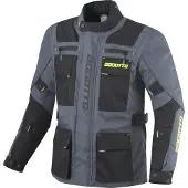 Bogotto Veste textile imperméable pour moto Covelo, noir/gris/fluo-jaune, XS