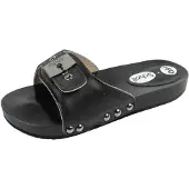 Scholl - Sabots « HFD Pescura » pour femmes, cuir PP12372 (34,5 EU) (noir)