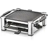 Rommelsbacher Raclette, 1000 W, 4 poêlons, revêtement, carrée, chrome RCC 1000