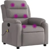 Syfax Fauteuil de massage inclinable Taupe Tissu