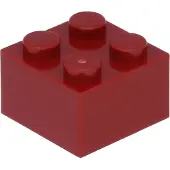 LEGO brique 2x2 3003 - 100 pièces rouge foncé