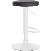 CLP Tabouret de bar Ponte - Similicuir, structure blanche - Noir