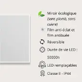 MOB-IN Miroir LED rectangulaire cadre rétro-éclairé ECLIPS