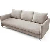 Bettso Canapé-lit rembourré BELIS BOUCLE Beige en tissu doux avec fonction sommeil
