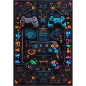 Bamyum Gameking Bedruckter Gaming Teppich Chenille-Druck Maschinell Hergestellt 120 x 180 cm
