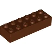 LEGO 2x6 brique 2456 - 100 pièces rouge-brun