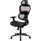Autronic Siège de bureau, mécanique synchrone, noir MESH, croix métallique