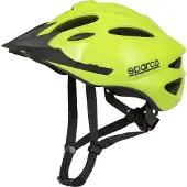 Sparco Casque de vélo de sport jaune de en PC et EPS, taille M, avec construction In-Mold et 21 ouvertures d'aération
