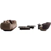 AEA Designer Wohnzimmer Sofas Stilvoller Relaxsessel 4-Sitzer 2x Tische