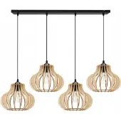 Light11 HOME Suspension, lustre, bois, abat-jour LED