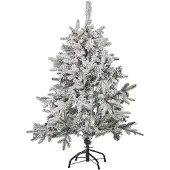Beliani Sapin de Noël 180 cm blanc en plastique / métal effet neige avec support Noël moderne salon