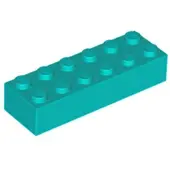 LEGO 2x6 brique 2456 - 10 pièces turquoise foncé