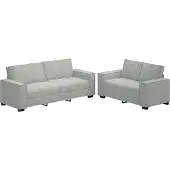 Syfax Ensemble canapé 2 pcs avec coussins velours gris clair