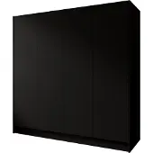 MargaretHadas24 Armoire battante Margaret Hadas, modèle Goya, 200 cm (noire). Armoire, système d'ouverture par simple pression, grand espace de rangement, étagères, penderies, design moderne