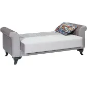 AEA Schlafsofa Polstersofa Dreisitzer Sofa 3 Sitzer Stoffsofa Couch Grau