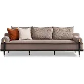 AEA Dreisitzer Sofa 3 Sitzer Stoffsofa Grau Luxus Polstersofa Couch Stoff