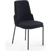 AEA Schwarz Essstuhl Stuhl Designer Polster Textil Sitz Esszimmerstuhl Lehnstuhl