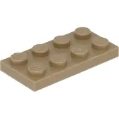 LEGO 100 pièces 3020 Plaques 2x4 Part Basic 100 Beige foncé