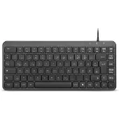 Perixx PERIBOARD-414 B DE, clavier mini USB filaire, touches silencieuses