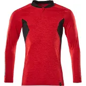 Mascot Polo-Shirt, manches longues rouge trafic chiné/noir, taille L ONE 18081-810-20209