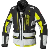 Spidi Veste textile pour moto H2Out Allroad, noire/grise/jaune, taille 3XL