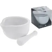 Excellent houseware Mortier avec pilon , porcelaine, 11x10 cm, blanc