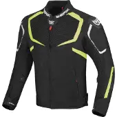 Berik Veste textile pour moto X-Speed Air, noir/blanc/jaune fluo, 52