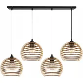 Light11 HOME Suspension, lustre, bois, abat-jour LED