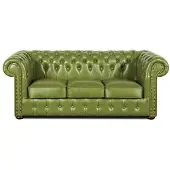 JVmoebel Chesterfield Canapé Rembourré Siège 3+2+1 Ensemble Cuir Napo1