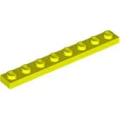 LEGO 1x8 plaque 3460 - 50 pièces jaune fluo