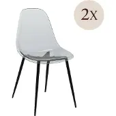 Dmora Amstrong - Chaise, Gris Fumé, 2 Chaises