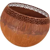 Esschert Design FF503, foyer de jardin portable, ouvert, pour bois de chauffage, couleur rouille, pour une utilisation extérieure, forme ronde