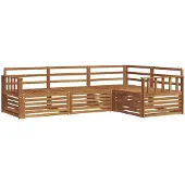 vidaXL Ensemble de salon de jardin 4 pièces en bois d'acacia massif, finition naturelle