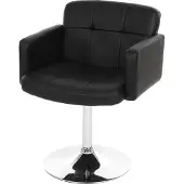 Mendler Chaise de séjour Orlando, pivotante, similicuir noir