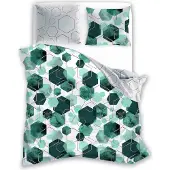 Faro Linge de lit, satin de coton Milagro 200x220cm 009 motifs verts