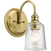 Kichler Applique en or avec abat-jour en verre Waverly 1xE27 60W