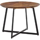 Wohnling Table basse 60x60x45 cm bois de sheesham massif / métal table basse ronde |