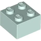LEGO brique 2x2 3003 - 100 pièces Aqua clair