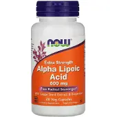 Now , Acide Alpha-Lipoïque, Extra Fort, 600 mg, 60 Capsules Végétales