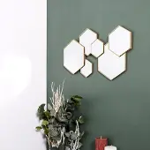 Home Deco Factory Miroir - - Hexagonal - Or