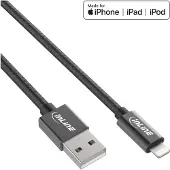 InLine 31422B Câble Lightning USB, pour iPad, iPhone, iPod, noir/alu, 2m