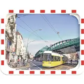 DANCOP Miroir de circulation H800xL1000mm plastique,rouge/blanc 27m