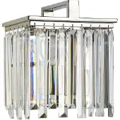 Elstead Lighting Applique murale glamour Aries, nickel poli, 1xE27x60W, cristal, dim. : 26,2 x 22,9 x 15,8 cm, IP20, Elstead