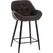 CLP Tabouret Gibson - revêtement en tissu, pieds en métal noirs - Marron