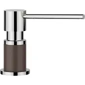 BLANCO LATO Distributeur de produit à vaisselle look SILGRANIT bicolore café/chrome