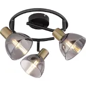 Globo Plafonnier 3 lumières Jay noir avec de l'or