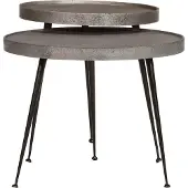 Syfax Table basse 2 pcs en bois composite argenté