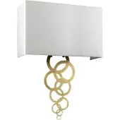 Elstead Lighting Applique murale Rosa en laiton vieilli, 2xE27x60W, abat-jour en tissu, dimensions : 52,1 x 37 x 12,8 cm, IP20, Elstead